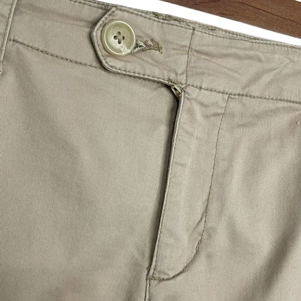 St. John's Bay Chino Shorts Womens 14 Khaki Brown Pockets Preppy Casual Academia